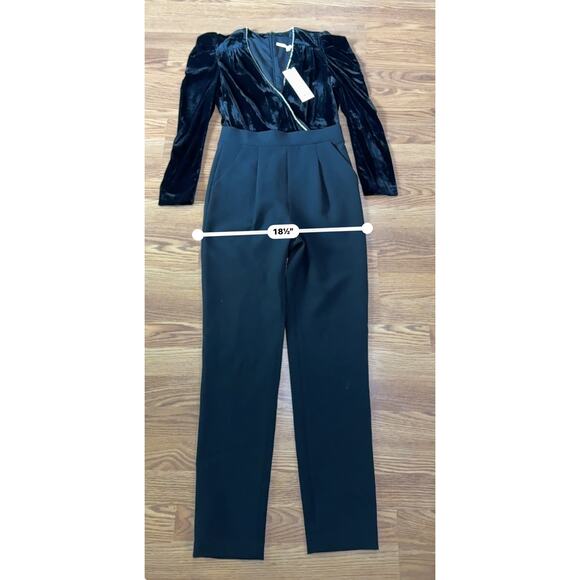 Veronica beard black Cleo Embellished Velvet Jumpsuit size 6 - Picture 5 of 14